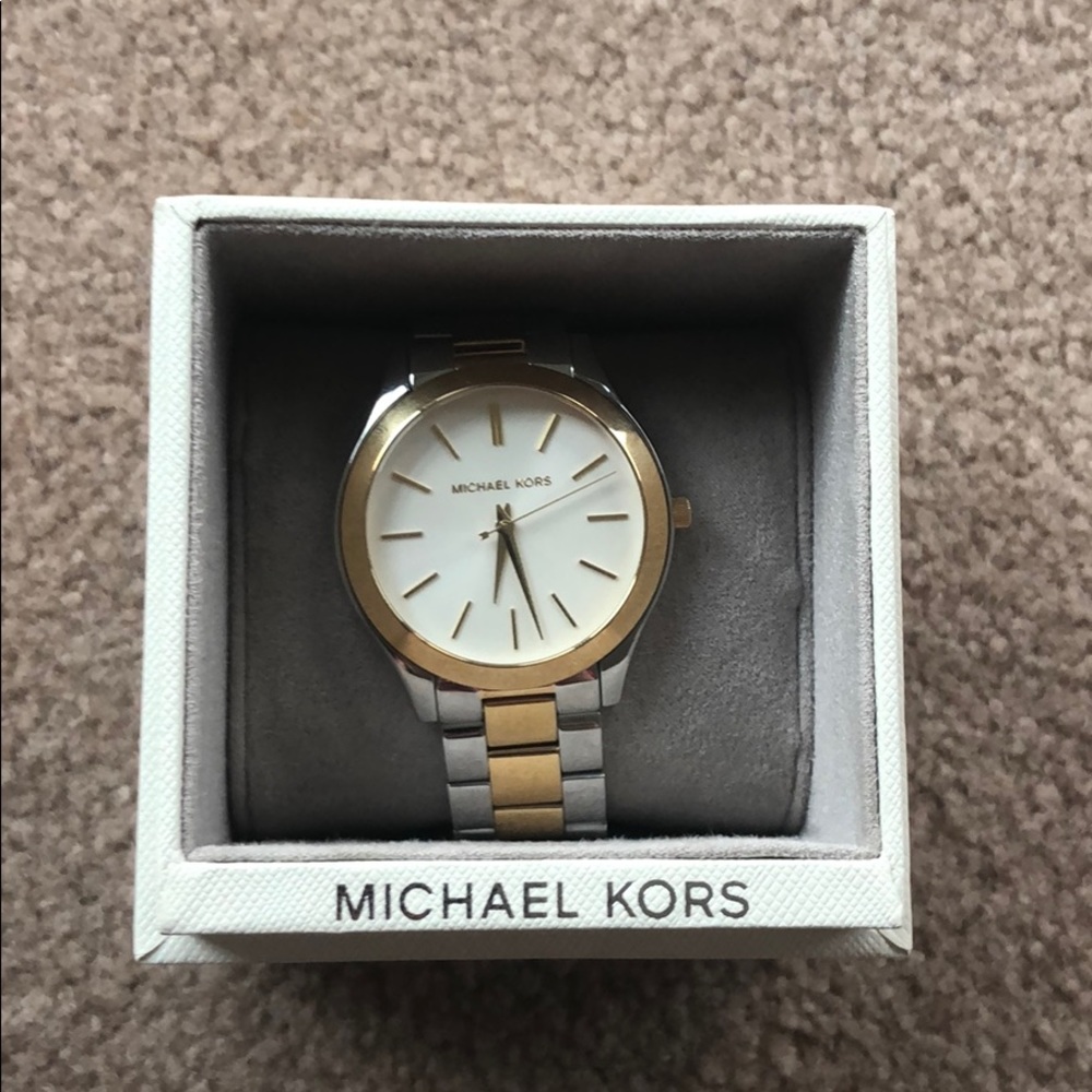 MK gold and silver watch